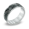 Thumbnail Image 1 of Men's 8.0mm Two-Tone Stainless Steel Comfort Fit Wedding Band - Size 10