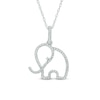 Thumbnail Image 1 of 1/8 CT. T.W. Diamond Elephant Pendant in 10K White Gold