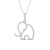 Thumbnail Image 0 of 1/8 CT. T.W. Diamond Elephant Pendant in 10K White Gold