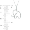 Thumbnail Image 1 of 1/8 CT. T.W. Diamond Elephant Pendant in 10K White Gold