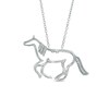 Thumbnail Image 0 of 1/20 CT. T.W. Diamond Galloping Horse Outline Pendant in Sterling Silver