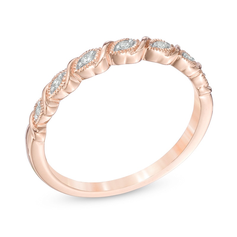 Diamond Accent Vintage-Style Cascading Band in 10K Rose Gold