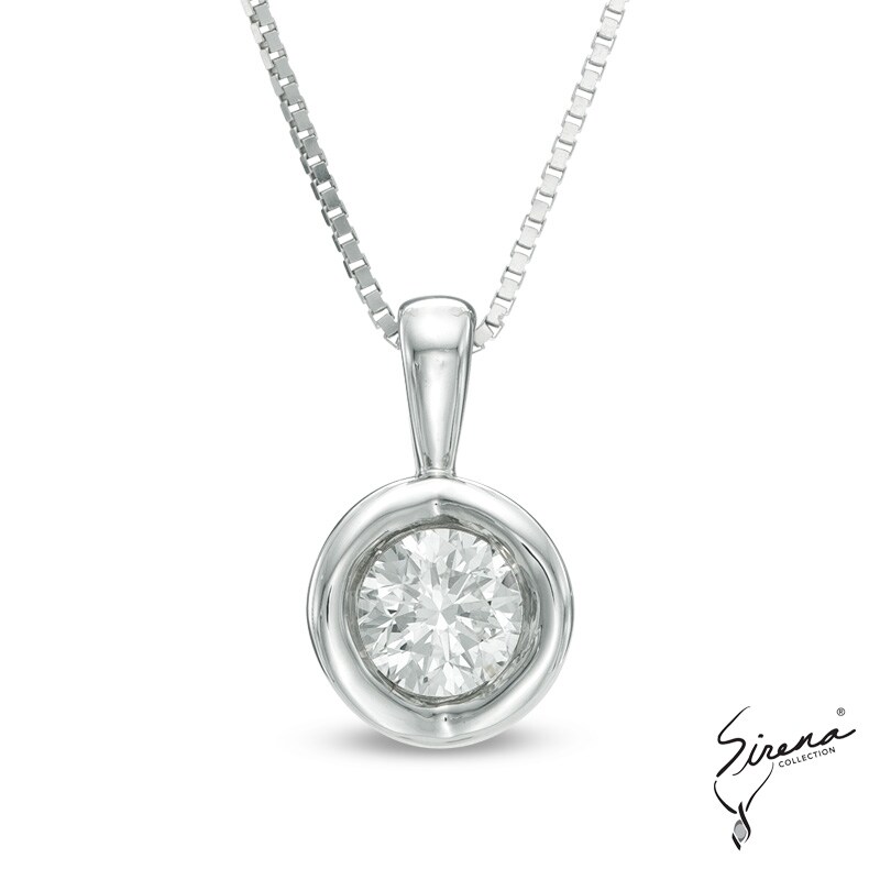 Main Image 1 of Sirena™ 1/4 CT. T.W. Diamond Energy Solitaire Pendant in 14K White Gold