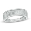 Thumbnail Image 1 of Men's 1/4 CT. T.W. Diamond Multi-Row Band in 10K White Gold