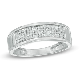 Men's 1/4 CT. T.W. Diamond Multi-Row Band in 10K White Gold