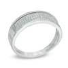 Thumbnail Image 1 of Men's 1/4 CT. T.W. Diamond Multi-Row Band in 10K White Gold