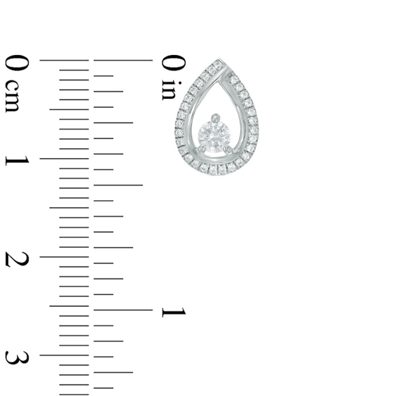 3/8 CT. T.W. Certified Canadian Diamond Teardrop Earrings in 14K White Gold (I/I2)