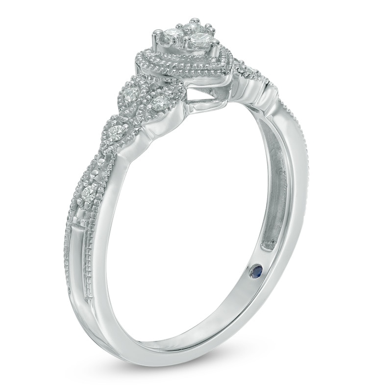 Cherished Promise Collection™ 1/10 CT. T.W. Diamond Heart Promise Ring in 10K White Gold