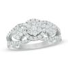Thumbnail Image 0 of 1 CT. T.W. Composite Diamond Three Stone Frame Engagement Ring in 10K White Gold