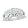 Thumbnail Image 0 of 1 CT. T.W. Multi-Diamond Three Stone Frame Engagement Ring in 10K White Gold