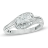 Thumbnail Image 0 of Cherished Promise Collection™ 1/4 CT. T.W. Quad Princess-Cut Diamond Bypass Promise Ring in 10K White Gold