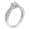 Thumbnail Image 1 of Cherished Promise Collection™ 1/5 CT. T.W. Quad Princess-Cut Diamond Crossover Promise Ring in 10K White Gold