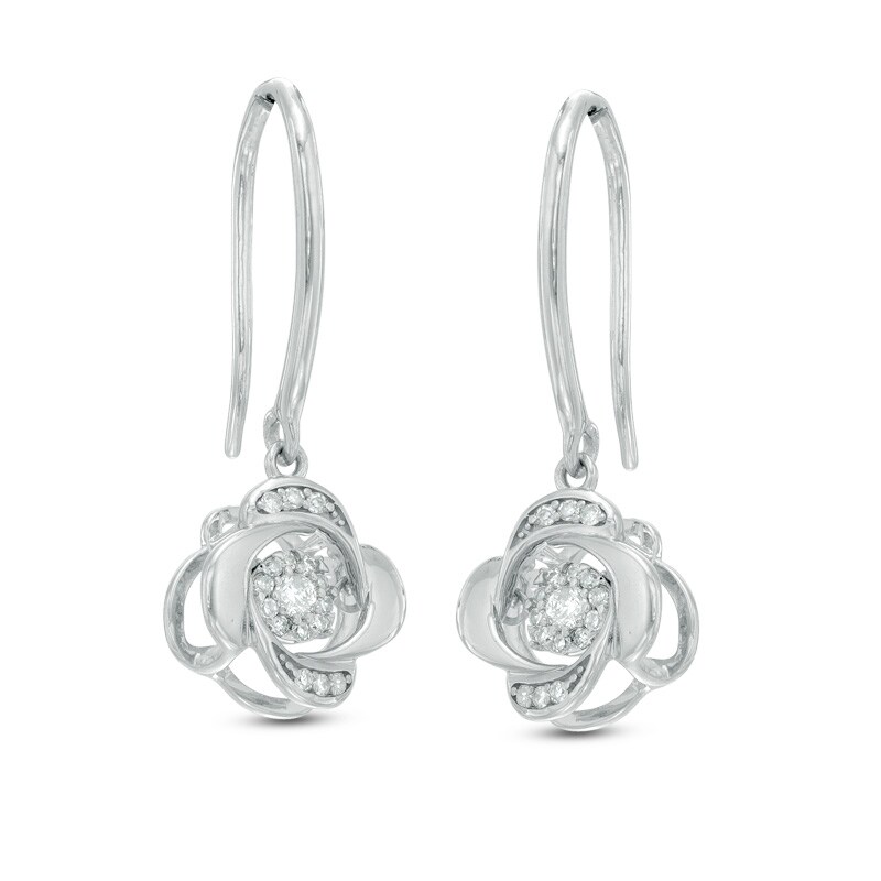 Unstoppable Love™ 1/8 CT. T.W. Diamond Whirlwind Drop Earrings in Sterling Silver
