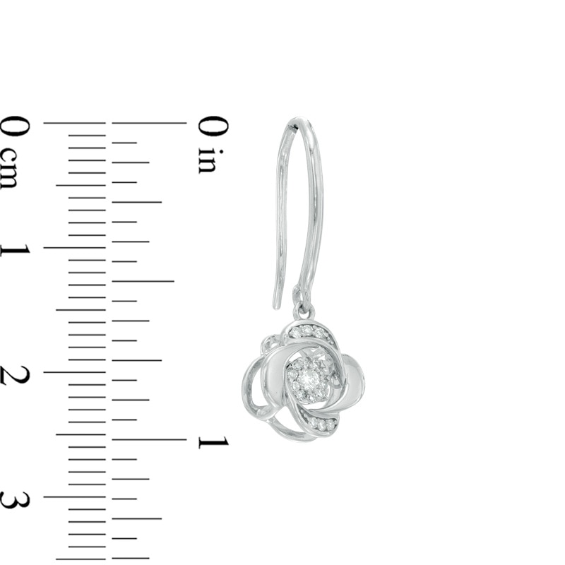 Unstoppable Love™ 1/8 CT. T.W. Diamond Whirlwind Drop Earrings in Sterling Silver