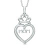 Thumbnail Image 1 of 1/10 CT. T.W. Diamond "MOM" Heart Crown Pendant in Sterling Silver