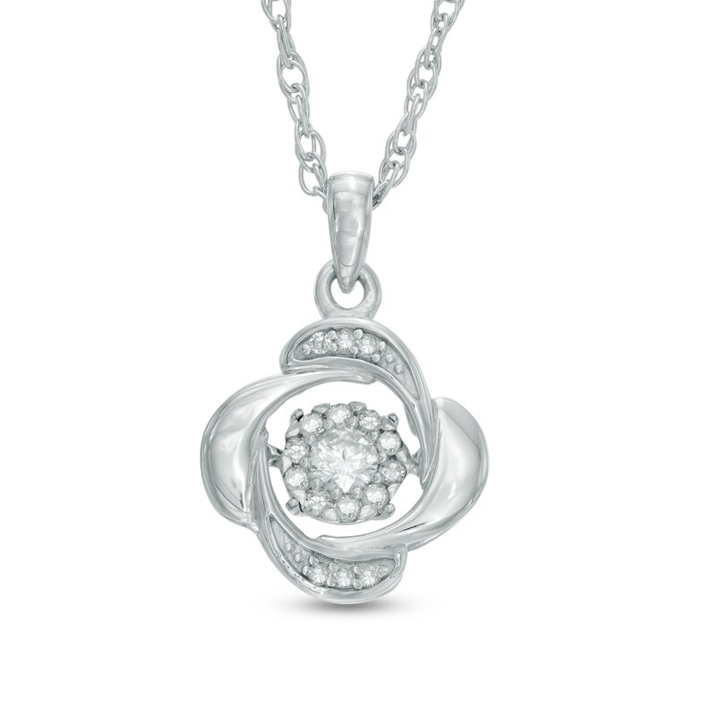 Main Image 1 of 1/10 CT. T.W. Diamond Whirlwind Pendant in Sterling Silver