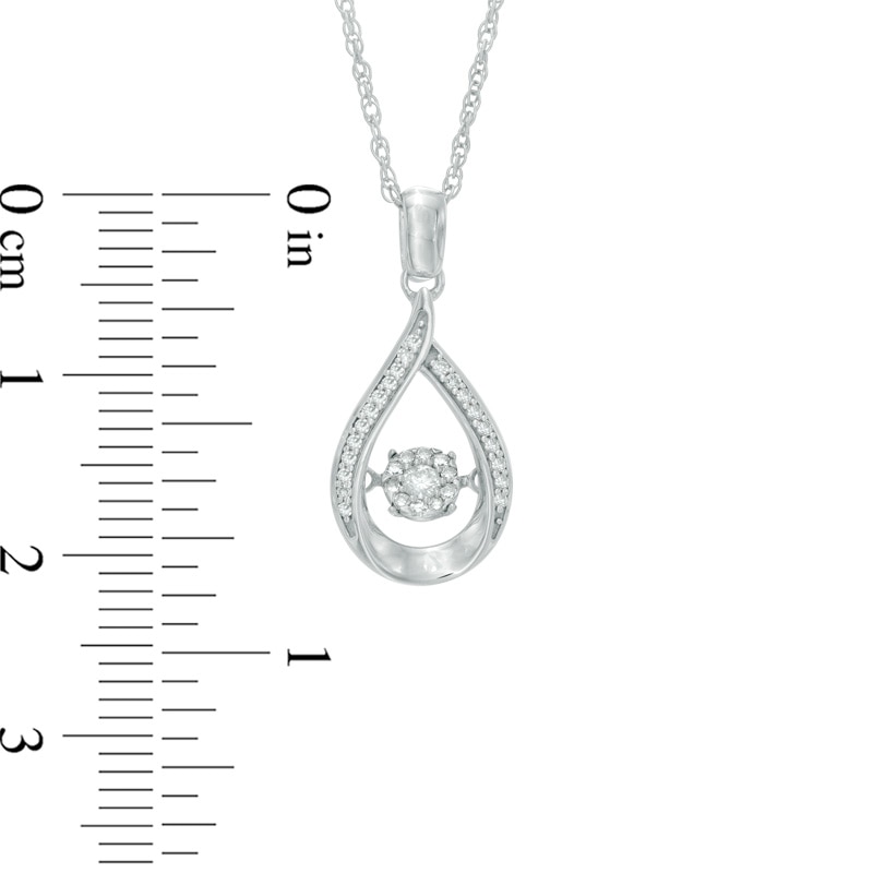 1/8 CT. T.W. Diamond Cluster Teardrop Pendant in Sterling Silver