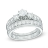1-1/3 CT. T.W. Diamond Past Present Future® Bridal Set in 14K White Gold