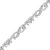 Thumbnail Image 1 of Diamond Accent Alternating "MOM" Infinity Link Bracelet in Sterling Silver - 7.5"