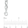 Thumbnail Image 2 of Diamond Accent Alternating "MOM" Infinity Link Bracelet in Sterling Silver - 7.5"