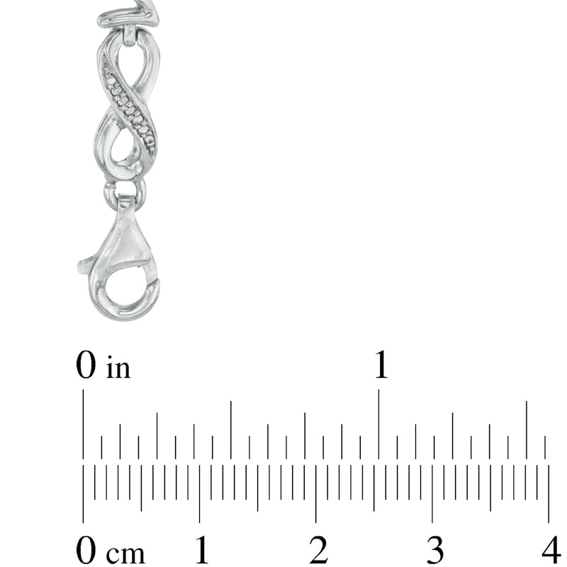 Main Image 2 of Diamond Accent Alternating "MOM" Infinity Link Bracelet in Sterling Silver - 7.5"
