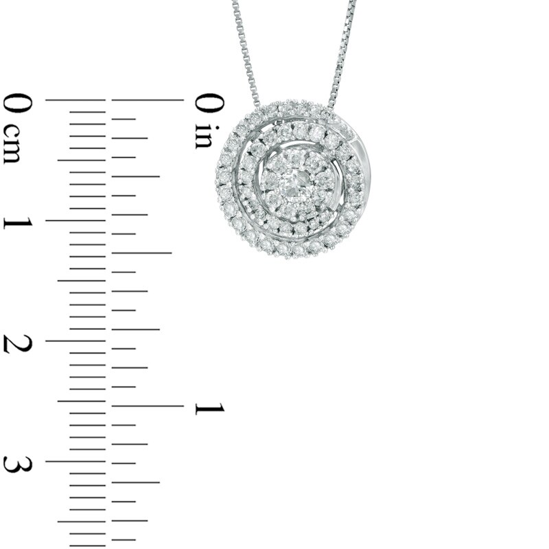 Main Image 2 of 1/2 CT. T.W. Diamond Swirl Pendant in 14K White Gold