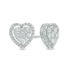 Thumbnail Image 0 of 1/2 CT. T.W. Diamond Heart Cluster Stud Earrings in 10K White Gold