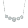 Thumbnail Image 1 of 1 CT. T.W. Diamond Five Flower Cluster Necklace in 10K White Gold