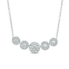 Thumbnail Image 0 of 1 CT. T.W. Diamond Five Flower Cluster Necklace in 10K White Gold