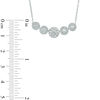 Thumbnail Image 2 of 1 CT. T.W. Diamond Five Flower Cluster Necklace in 10K White Gold