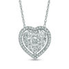 Thumbnail Image 1 of 1/2 CT. T.W. Diamond Heart Cluster Frame Pendant in 10K White Gold