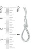 Thumbnail Image 2 of 1/10 CT. T.W. Diamond Twist Teardrop Earrings in 10K White Gold