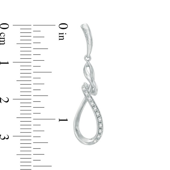 1/10 CT. T.W. Diamond Twist Teardrop Earrings in 10K White Gold 1/10 CT. T.W. Diamond Twist Teardrop Earrings in 10K White Gold