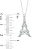 Thumbnail Image 2 of 1/15 CT. T.W. Diamond Eiffel Tower Pendant in 10K White Gold
