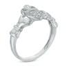 Thumbnail Image 1 of Diamond Accent Claddagh Ring in 10K White Gold