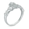 Thumbnail Image 2 of Diamond Accent Claddagh Ring in 10K White Gold
