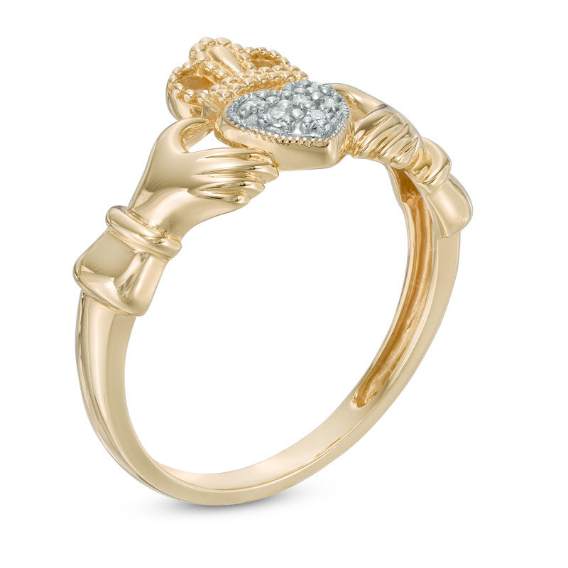 Diamond Accent Claddagh Ring in 10K Gold