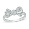 Thumbnail Image 0 of 1/15 CT. T.W. Diamond Bow Ring in 10K White Gold