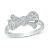 Thumbnail Image 1 of 1/15 CT. T.W. Diamond Bow Ring in 10K White Gold