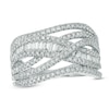 Thumbnail Image 0 of 1 CT. T.W. Diamond Layered Crossover Ring in 10K White Gold