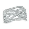 Thumbnail Image 1 of 1 CT. T.W. Diamond Layered Crossover Ring in 10K White Gold