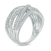 Thumbnail Image 2 of 1 CT. T.W. Diamond Layered Crossover Ring in 10K White Gold
