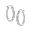 1/10 CT. T.W. Diamond Hoop Earrings in Sterling Silver