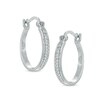 Thumbnail Image 0 of 1/10 CT. T.W. Diamond Hoop Earrings in Sterling Silver