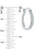 Thumbnail Image 1 of 1/10 CT. T.W. Diamond Hoop Earrings in Sterling Silver