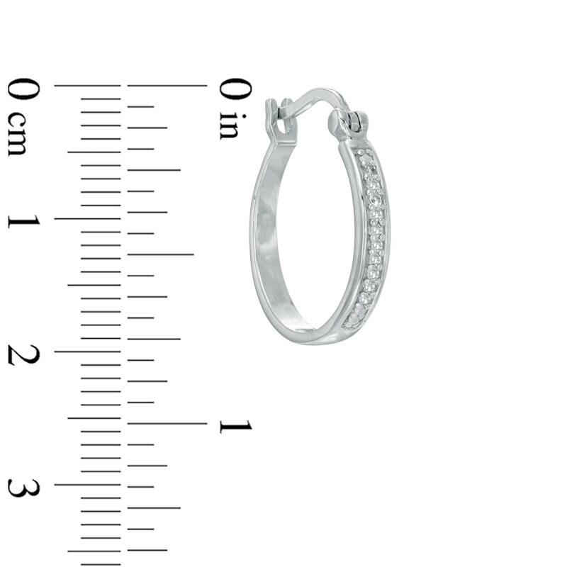 1/10 CT. T.W. Diamond Hoop Earrings in Sterling Silver