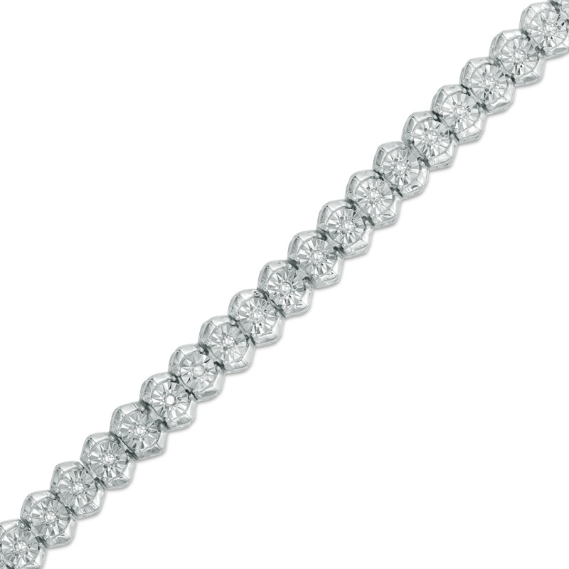 Main Image 1 of 1/4 CT. T.W. Diamond Tennis Bracelet in Sterling Silver