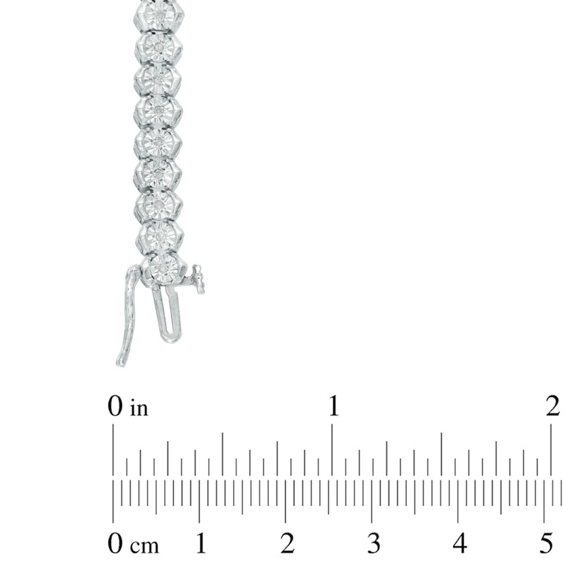 Main Image 2 of 1/4 CT. T.W. Diamond Tennis Bracelet in Sterling Silver