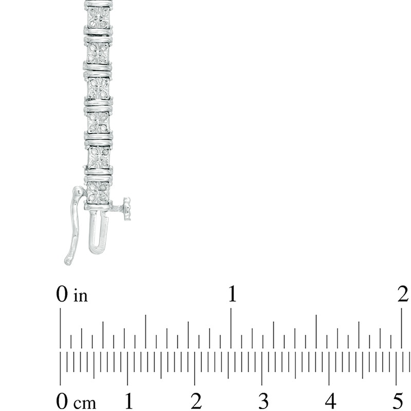 Main Image 2 of 1/2 CT. T.W. Diamond Bar Bracelet in Sterling Silver