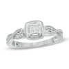 Thumbnail Image 0 of Cherished Promise Collection™ 1/15 CT. T.W. Quad Princess-Cut Diamond Milgrain Promise Ring in Sterling Silver